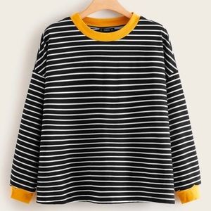 2/$20! Contrast Trim Stripped Pullover